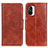 Leather Case Stands Flip Cover Holder M02L for Xiaomi Mi 11i 5G Brown