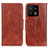 Leather Case Stands Flip Cover Holder M02L for Xiaomi Mi 13 5G Brown