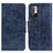 Leather Case Stands Flip Cover Holder M02L for Xiaomi Redmi Note 10 5G Blue