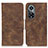 Leather Case Stands Flip Cover Holder M03L for Huawei Honor 50 Pro 5G Brown