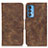 Leather Case Stands Flip Cover Holder M03L for Motorola Moto Edge 20 Pro 5G Brown