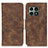 Leather Case Stands Flip Cover Holder M03L for OnePlus 10 Pro 5G Brown