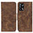 Leather Case Stands Flip Cover Holder M03L for Oppo A74 4G Brown