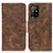 Leather Case Stands Flip Cover Holder M03L for Oppo A94 5G Brown