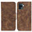 Leather Case Stands Flip Cover Holder M03L for Oppo F19 Pro Brown