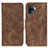 Leather Case Stands Flip Cover Holder M03L for Oppo Reno5 Lite Brown