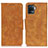 Leather Case Stands Flip Cover Holder M03L for Oppo Reno5 Lite Khaki