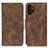 Leather Case Stands Flip Cover Holder M03L for Samsung Galaxy A13 4G Brown