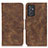 Leather Case Stands Flip Cover Holder M03L for Samsung Galaxy A15 4G Brown