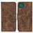 Leather Case Stands Flip Cover Holder M03L for Samsung Galaxy A22 5G Brown