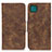 Leather Case Stands Flip Cover Holder M03L for Samsung Galaxy A22s 5G Brown