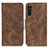 Leather Case Stands Flip Cover Holder M03L for Sony Xperia 10 III SOG04 Brown