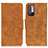 Leather Case Stands Flip Cover Holder M03L for Xiaomi Redmi Note 10 5G Khaki