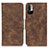 Leather Case Stands Flip Cover Holder M03L for Xiaomi Redmi Note 10 JE 5G Brown