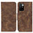 Leather Case Stands Flip Cover Holder M03L for Xiaomi Redmi Note 11 4G (2021) Brown