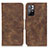 Leather Case Stands Flip Cover Holder M03L for Xiaomi Redmi Note 11 5G Brown