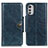 Leather Case Stands Flip Cover Holder M04L for Motorola Moto E32 Blue