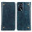 Leather Case Stands Flip Cover Holder M04L for Oppo A16s Blue