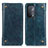 Leather Case Stands Flip Cover Holder M04L for Oppo A54 5G Blue