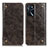 Leather Case Stands Flip Cover Holder M04L for Oppo A54s Brown