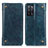 Leather Case Stands Flip Cover Holder M04L for Oppo A55 5G Blue