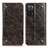 Leather Case Stands Flip Cover Holder M04L for Oppo A55 5G Bronze