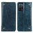 Leather Case Stands Flip Cover Holder M04L for Oppo A56 5G Blue