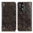 Leather Case Stands Flip Cover Holder M04L for Oppo A74 4G Bronze