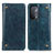 Leather Case Stands Flip Cover Holder M04L for Oppo A93 5G Blue
