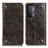 Leather Case Stands Flip Cover Holder M04L for Oppo A93 5G Bronze