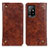 Leather Case Stands Flip Cover Holder M04L for Oppo A94 5G Brown