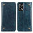 Leather Case Stands Flip Cover Holder M04L for Oppo F19 Blue