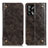 Leather Case Stands Flip Cover Holder M04L for Oppo F19 Bronze