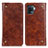 Leather Case Stands Flip Cover Holder M04L for Oppo F19 Pro Brown