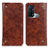Leather Case Stands Flip Cover Holder M04L for Oppo Reno5 A Brown