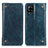 Leather Case Stands Flip Cover Holder M04L for Samsung Galaxy A22 4G Blue