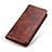 Leather Case Stands Flip Cover Holder M04L for Samsung Galaxy A52 4G Brown