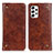 Leather Case Stands Flip Cover Holder M04L for Samsung Galaxy A53 5G Brown