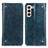 Leather Case Stands Flip Cover Holder M04L for Samsung Galaxy S21 Plus 5G Blue