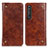 Leather Case Stands Flip Cover Holder M04L for Sony Xperia 1 III Brown