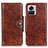 Leather Case Stands Flip Cover Holder M05L for Motorola Moto Edge 30 Ultra 5G Light Brown