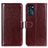 Leather Case Stands Flip Cover Holder M05L for Motorola Moto G 5G (2022) Brown