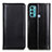 Leather Case Stands Flip Cover Holder M05L for Motorola Moto G40 Fusion Black