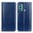 Leather Case Stands Flip Cover Holder M05L for Motorola Moto G40 Fusion Blue