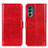 Leather Case Stands Flip Cover Holder M05L for Motorola Moto G62 5G Red