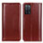 Leather Case Stands Flip Cover Holder M05L for Oppo A55 5G Brown