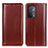 Leather Case Stands Flip Cover Holder M05L for Oppo A74 5G Brown