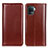 Leather Case Stands Flip Cover Holder M05L for Oppo Reno5 F Brown