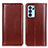 Leather Case Stands Flip Cover Holder M05L for Oppo Reno6 Pro 5G India Brown