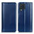 Leather Case Stands Flip Cover Holder M05L for Samsung Galaxy M32 4G Blue